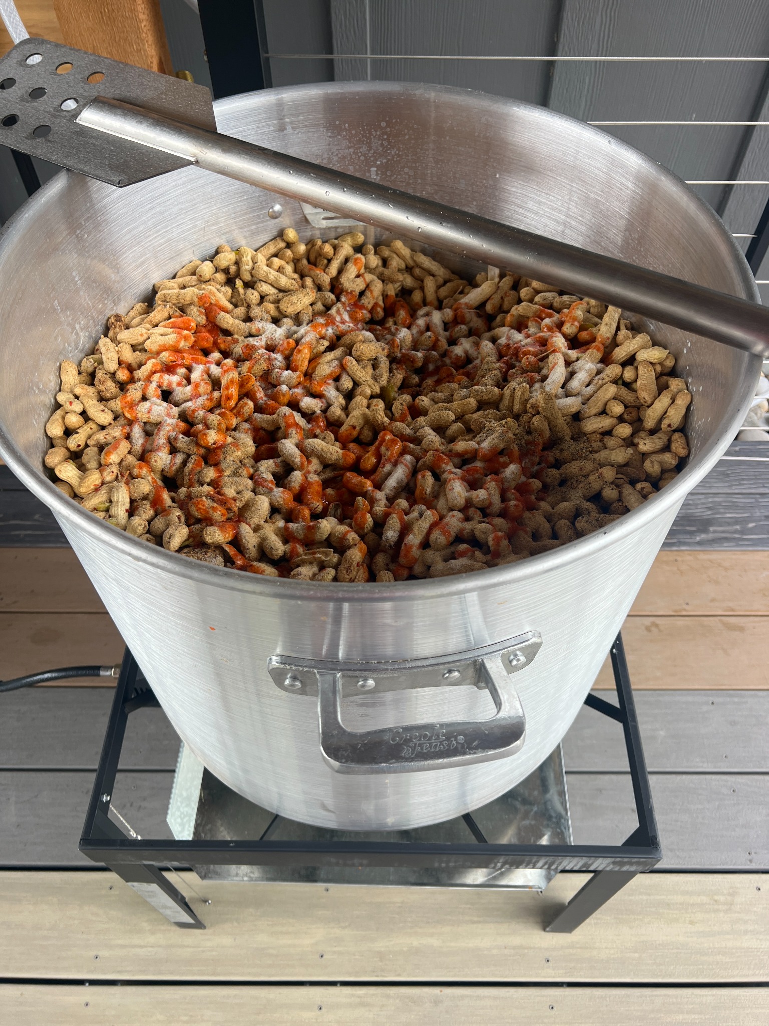 Cookout pot prepared for a team gathering